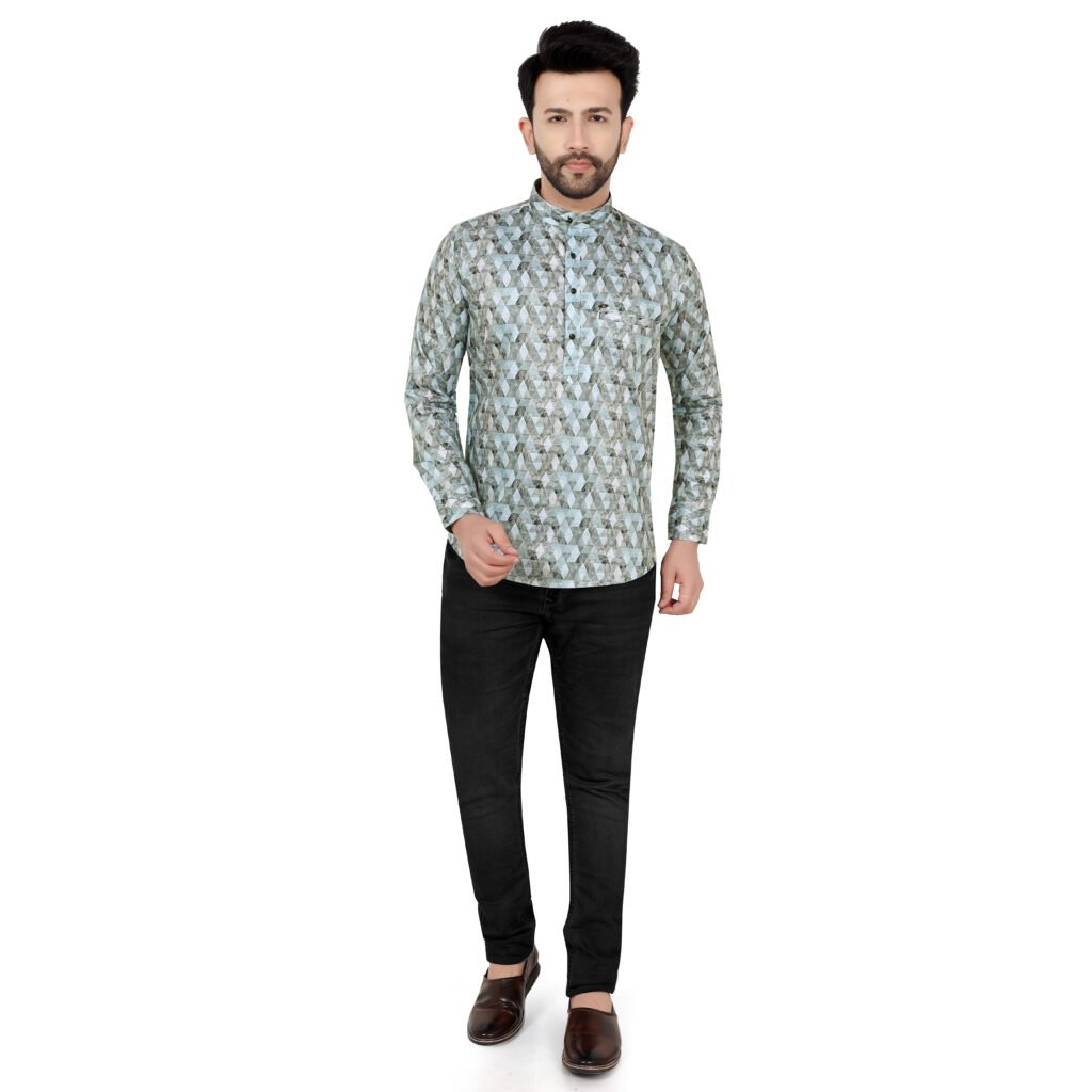 Men’s Printed Short Kurta