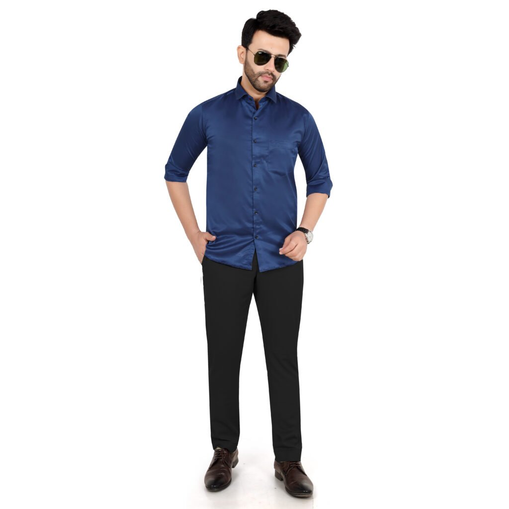 Men’s Cotton Satin Plain Shirt