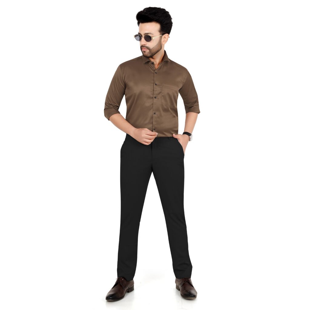 Men’s Cotton Satin Plain Shirt