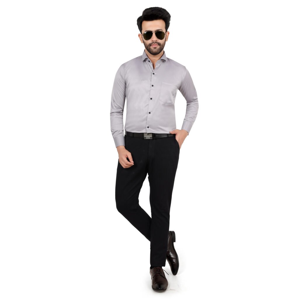 Men’s Cotton Satin Plain Shirt