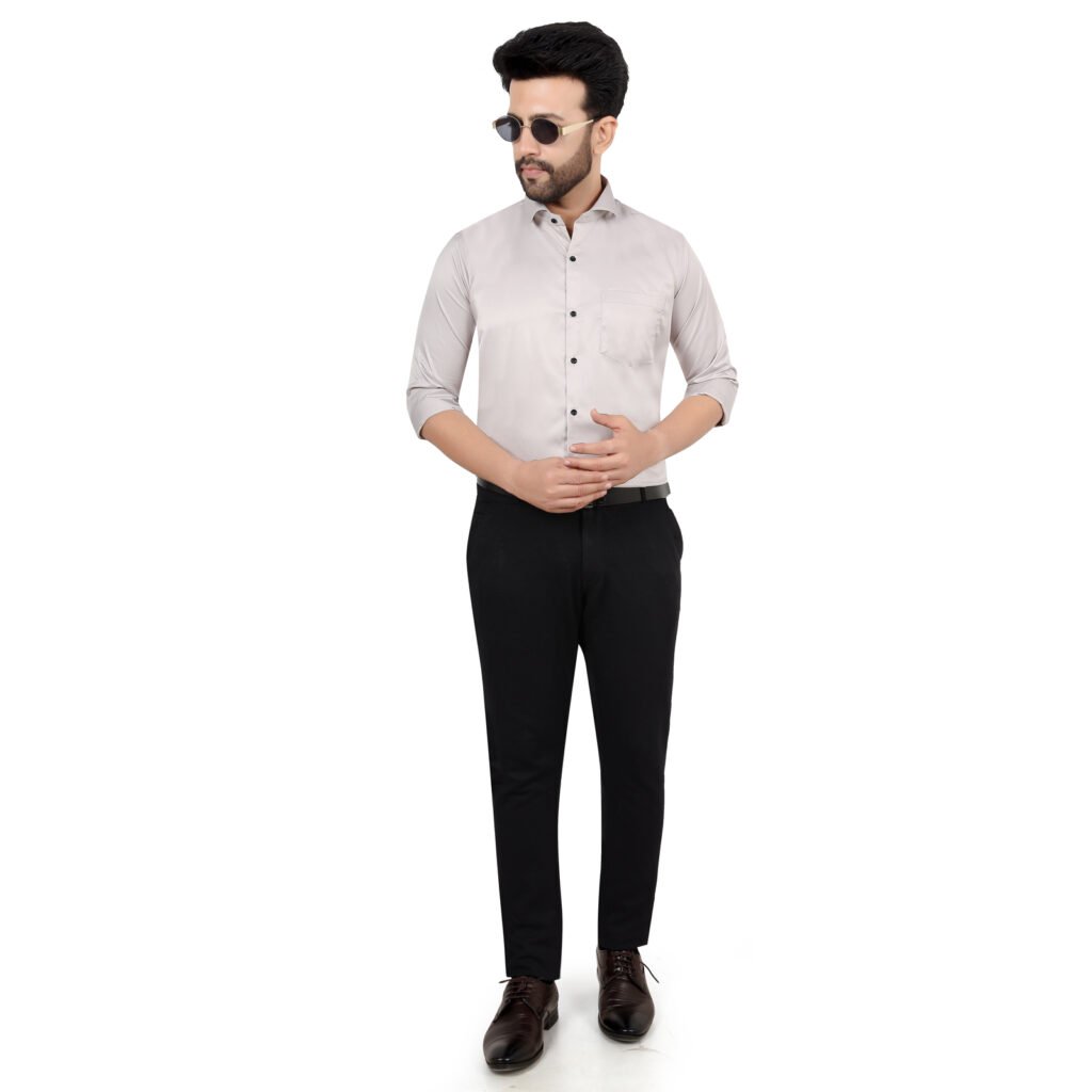 Men’s Cotton Satin Plain Shirt
