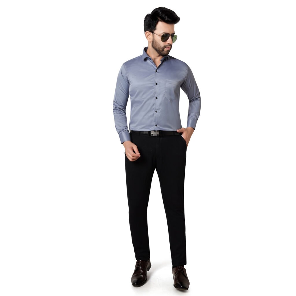 Men’s Cotton Satin Plain Shirt