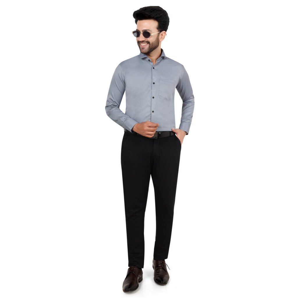 Men’s Cotton Satin Plain Shirt
