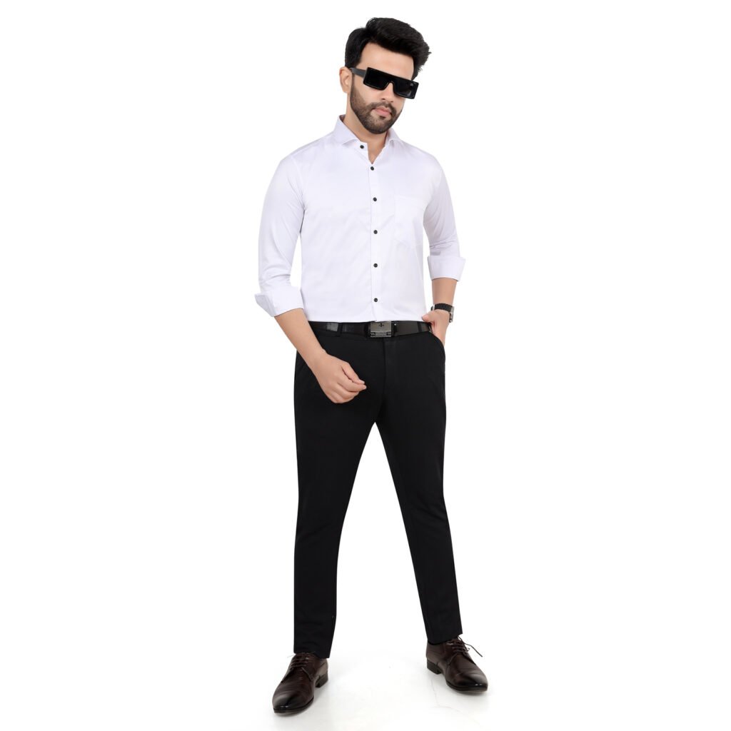 Men’s Cotton Satin Plain Shirt